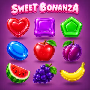 Sweet Bonanza’nın şeker ve meyve sembolleri